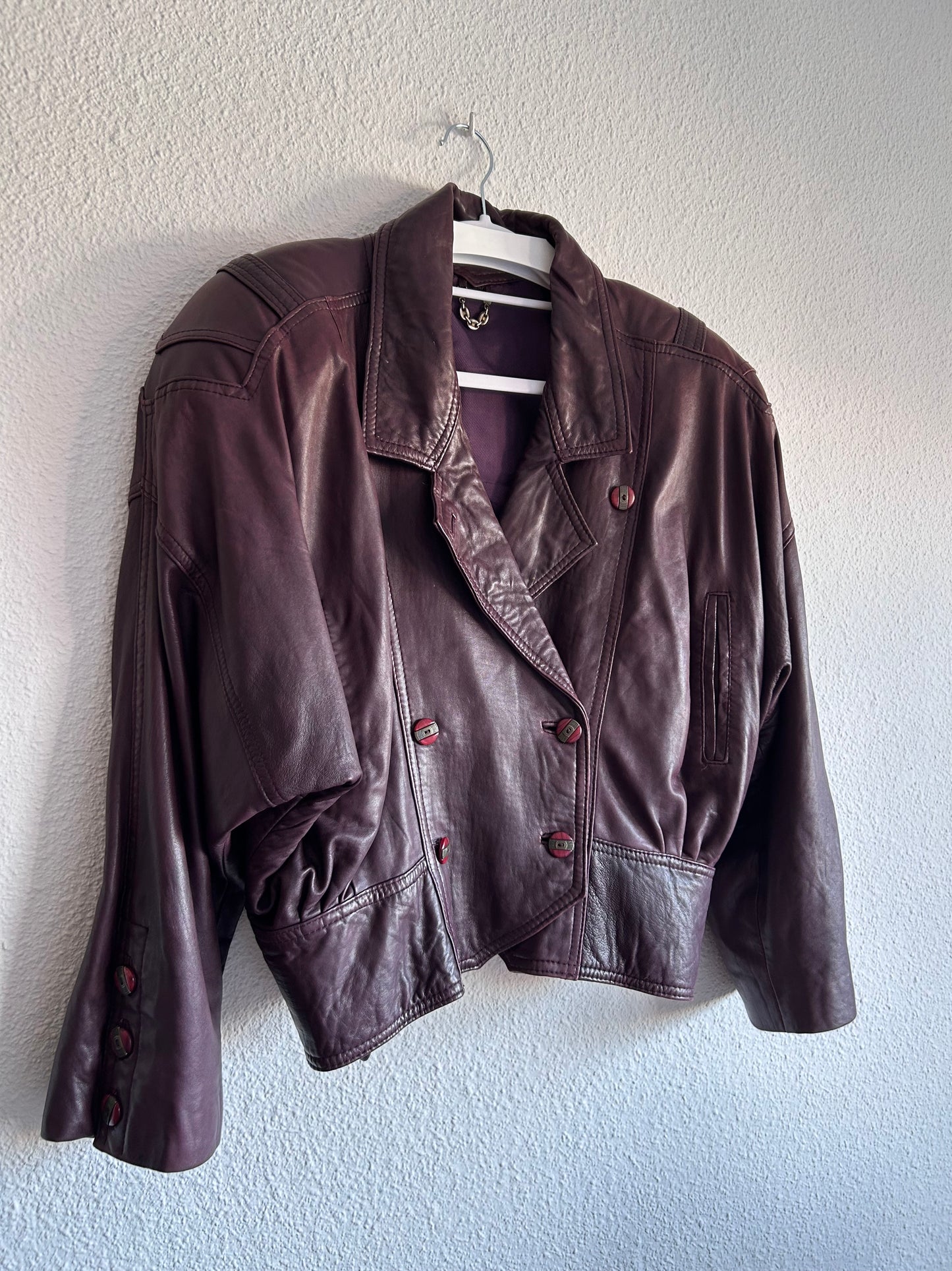80s vintage lamb leather jacket