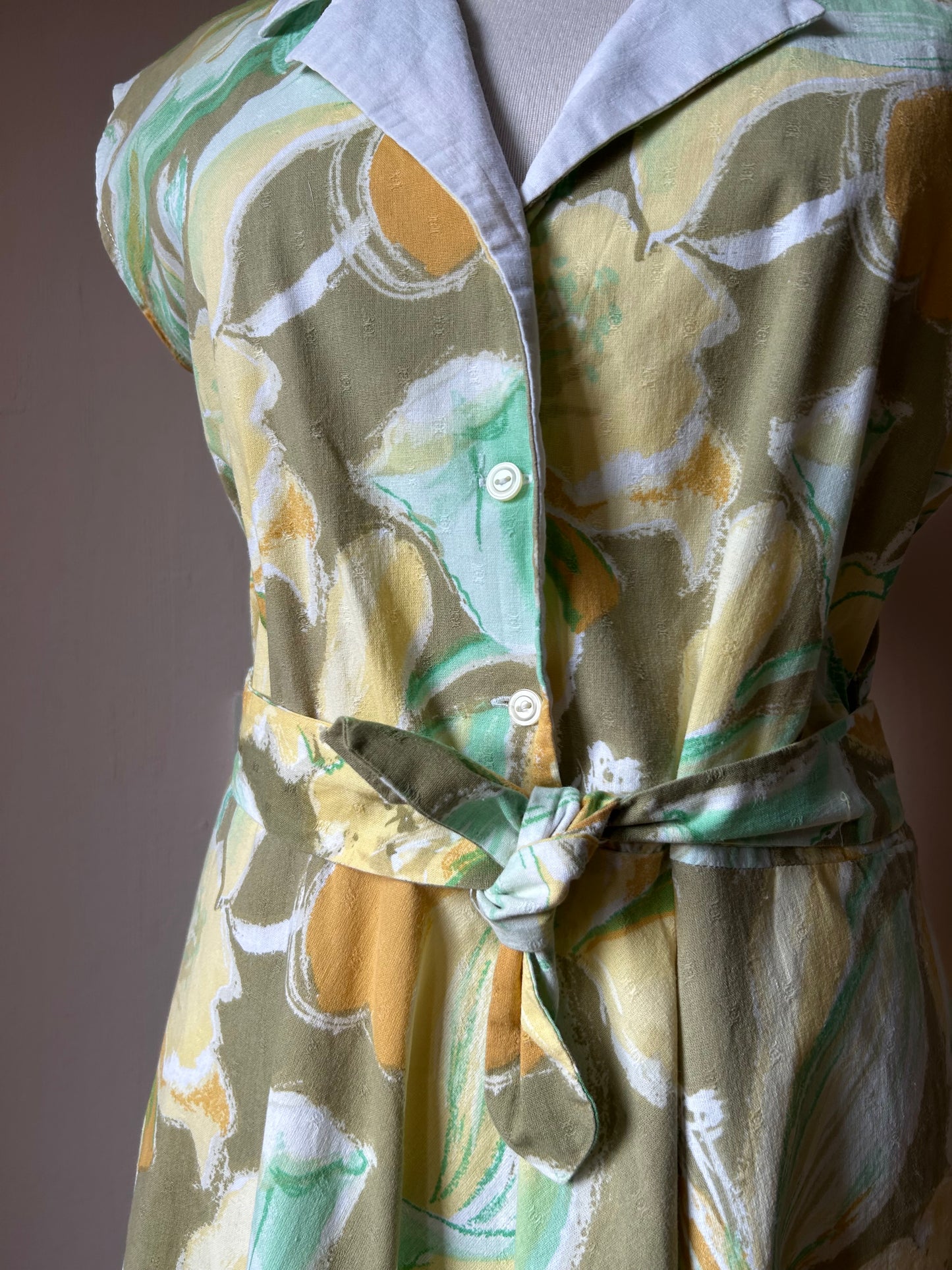 Belted cotton summer dress