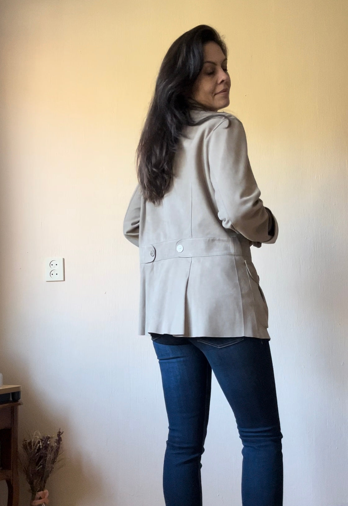 Reversable leather coat