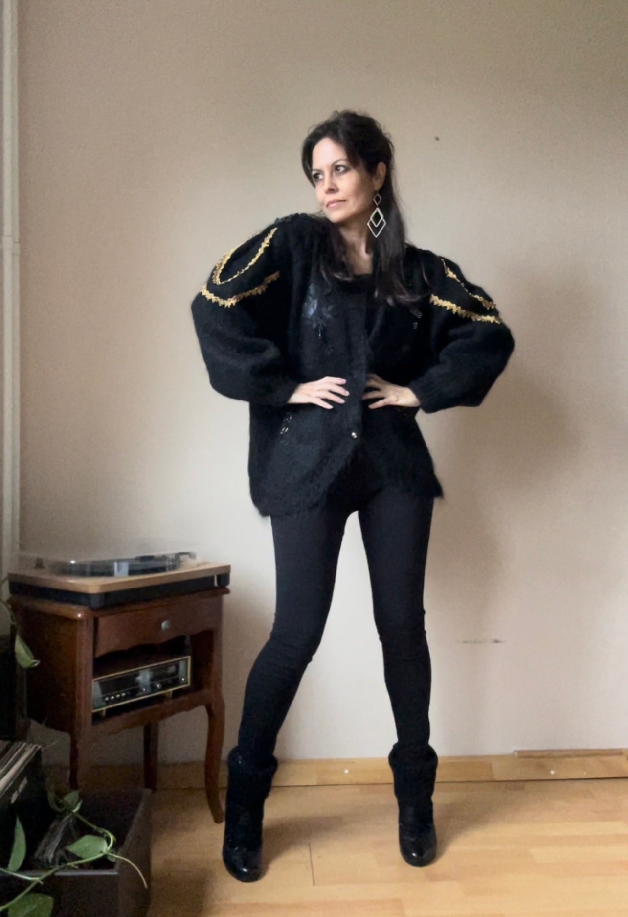 80s vintage mohair cardigan