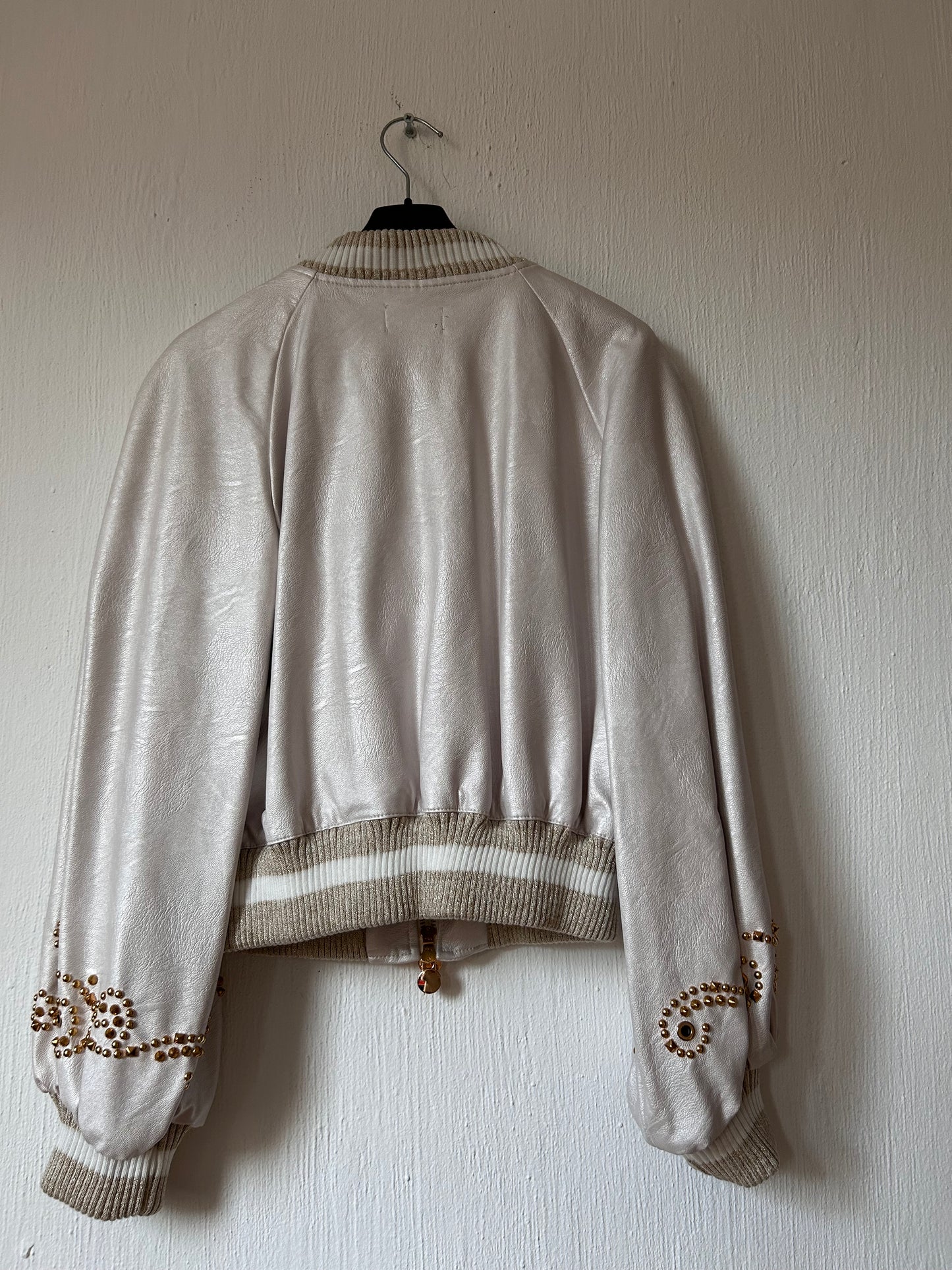 Vintage faux leather bomber