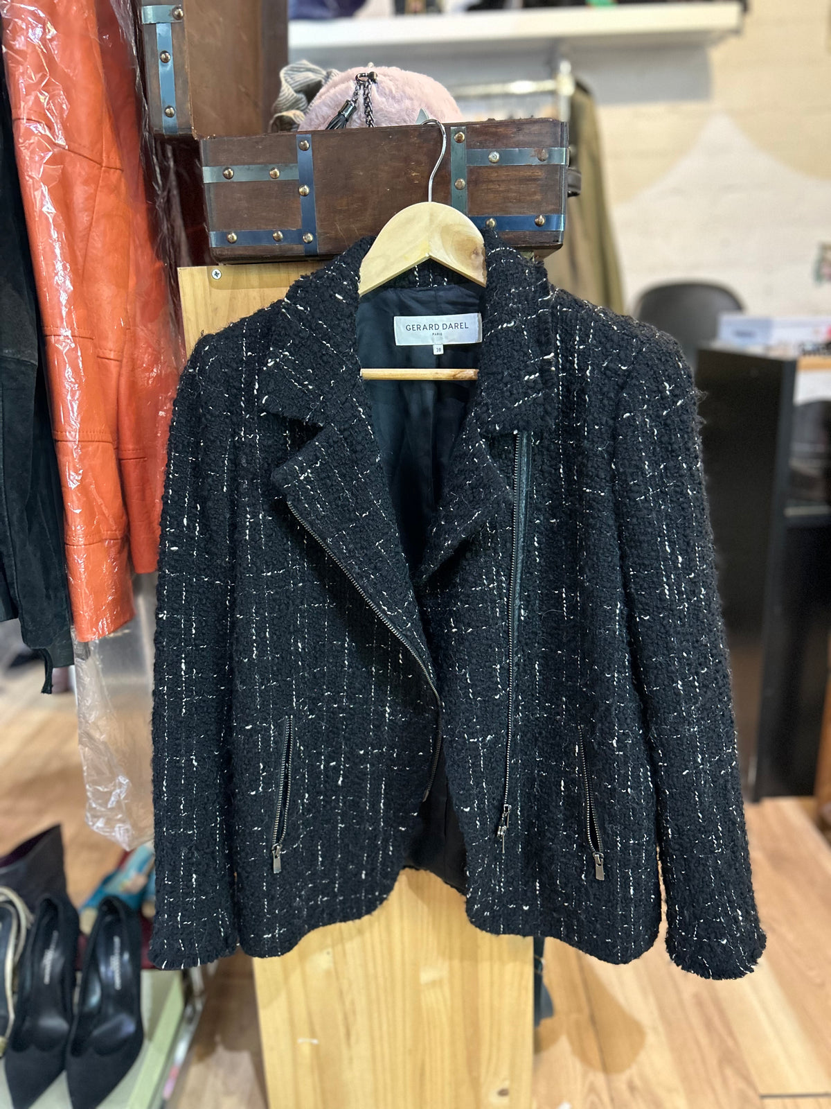 Gerard Darel Black Tweed Jacket