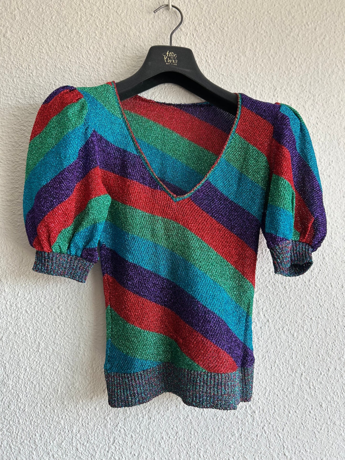 Multicolor glittery festival top