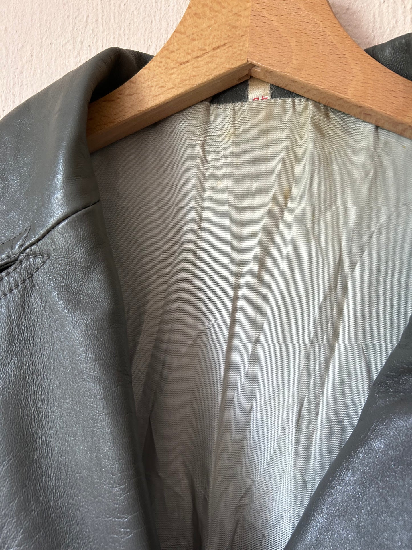 Belted maxi leather trench 70s