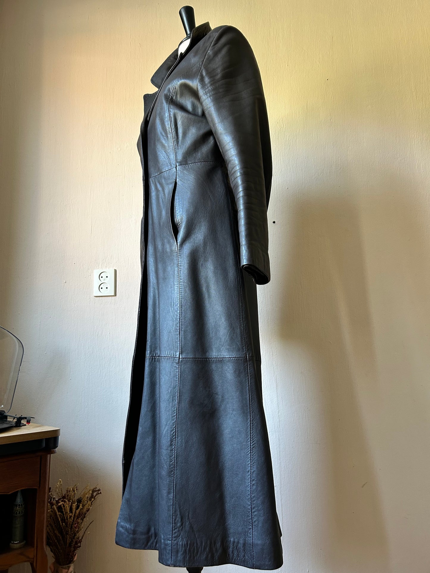 Vintage maxi leather coat