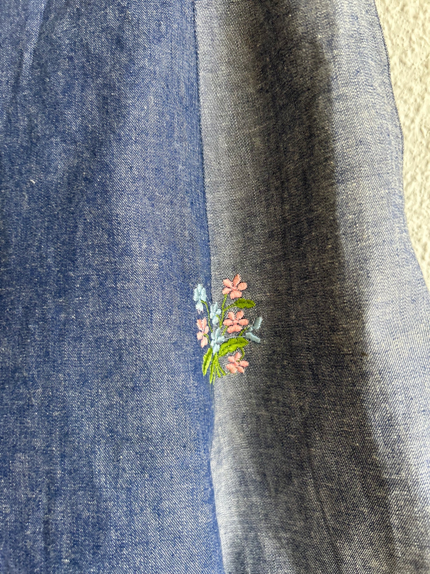 Vintage flared denim skirt