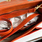 Italian leather organizer handbag