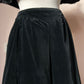 Black velvet midi skirt