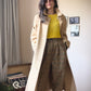 Suede look maxi vintage trenchcoat