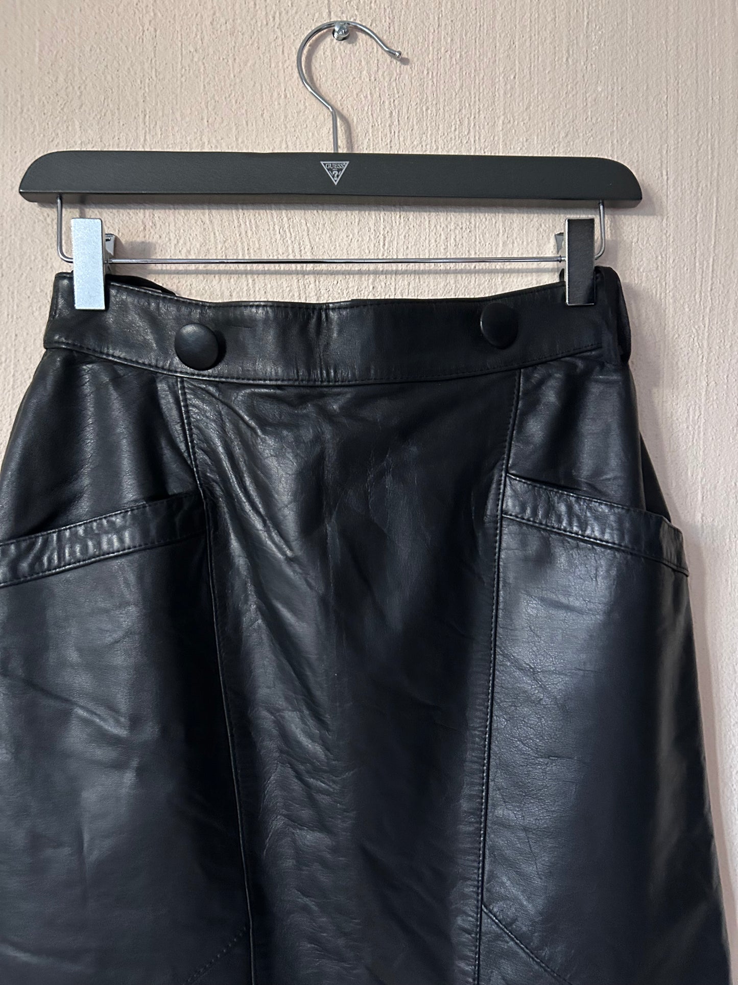 Maxi leather pencil skirt