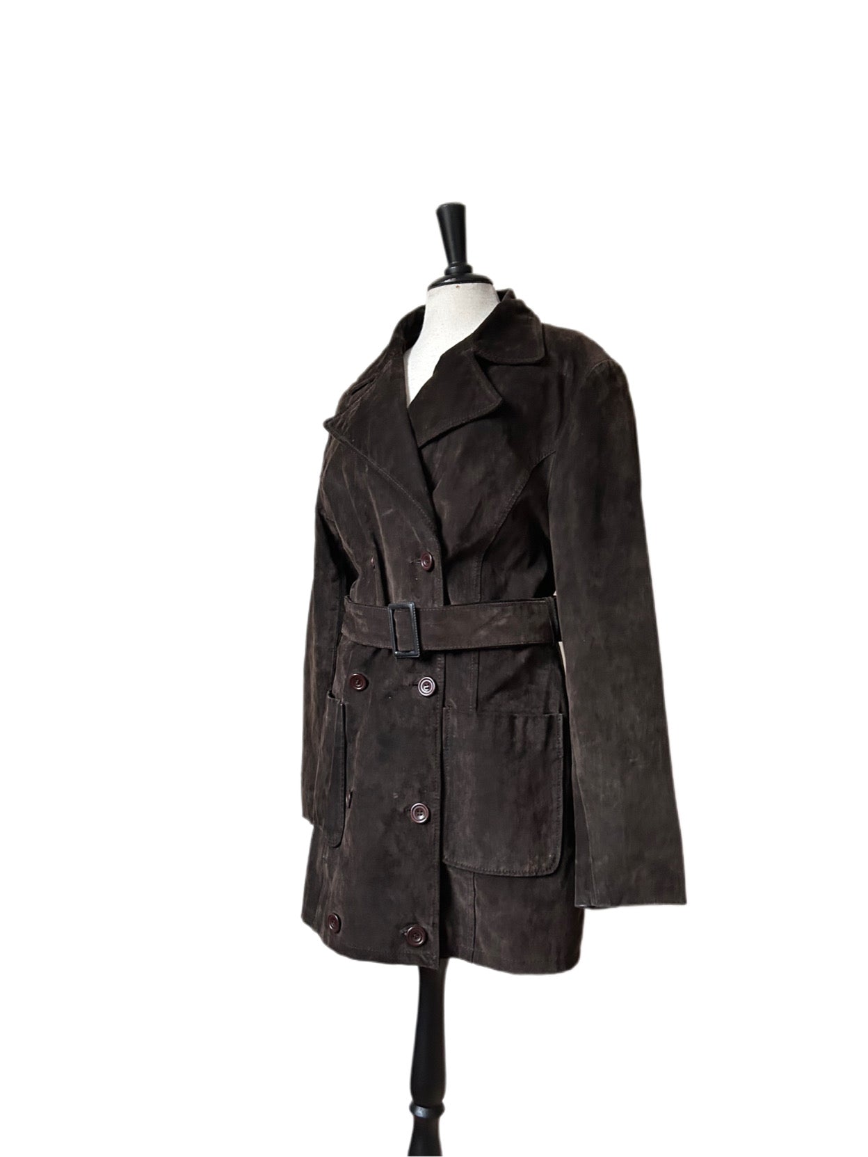 Naf Naf suede trench coat