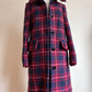 Checkered wool winter coat