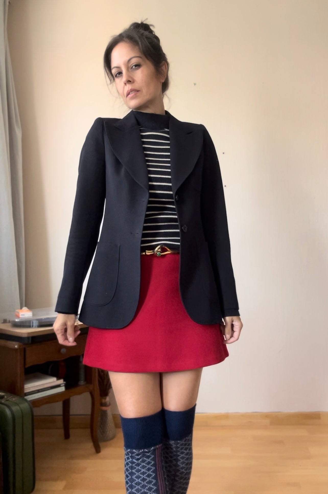 Vintage 1970s French Tailored Worsted Wool Blazer