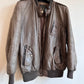 80s leather flight bomber jacket