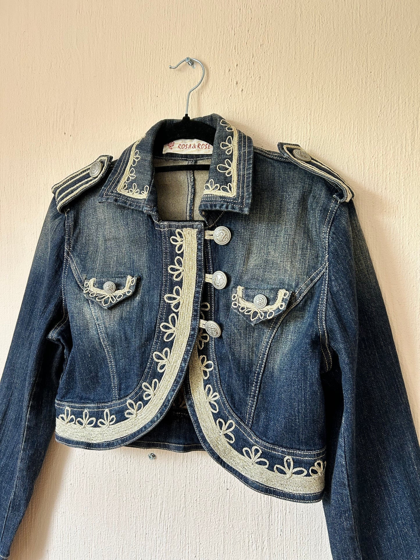 Embroidered denim bolero