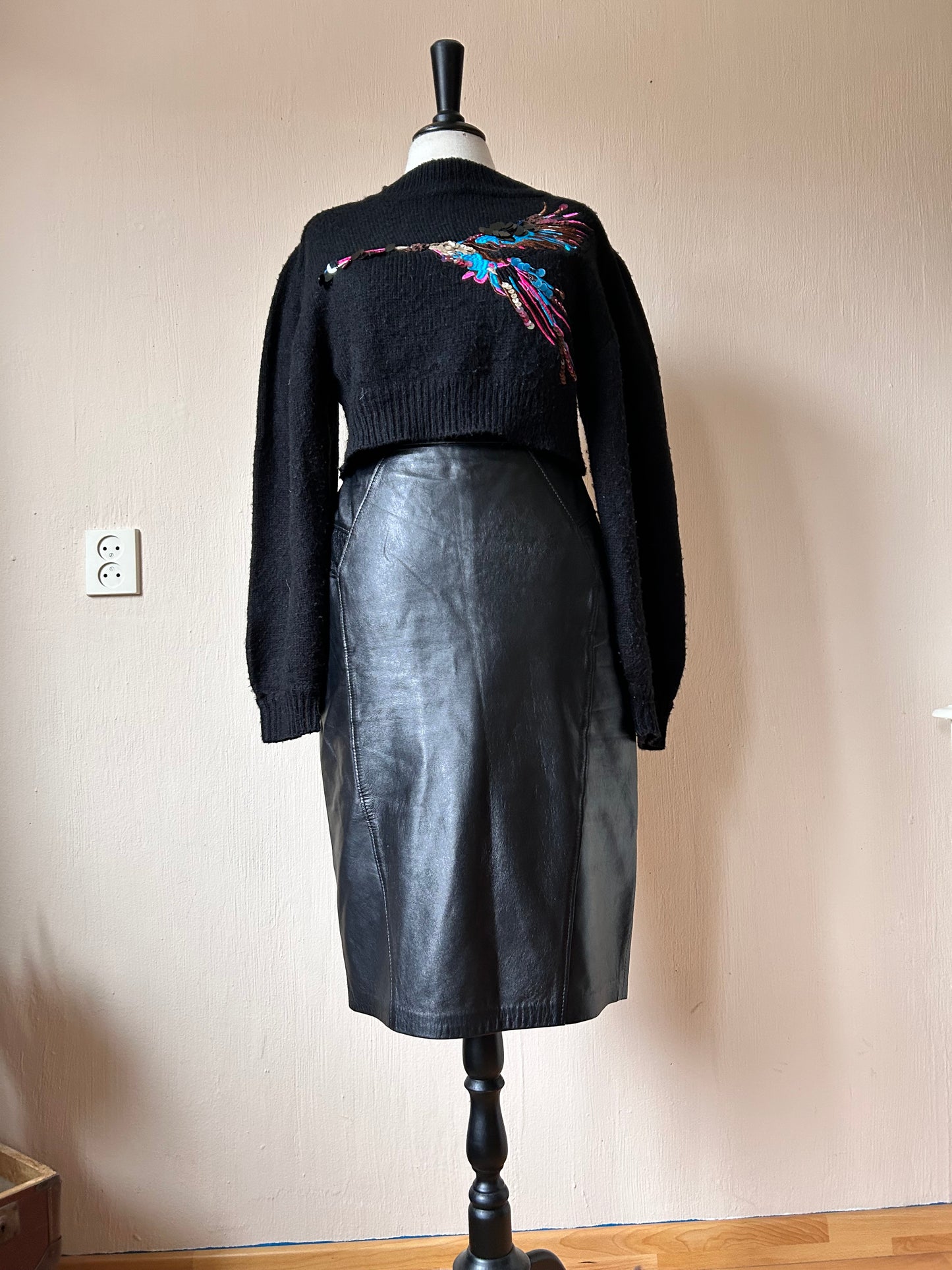 Vintage leather skirt