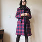 Checkered wool winter coat