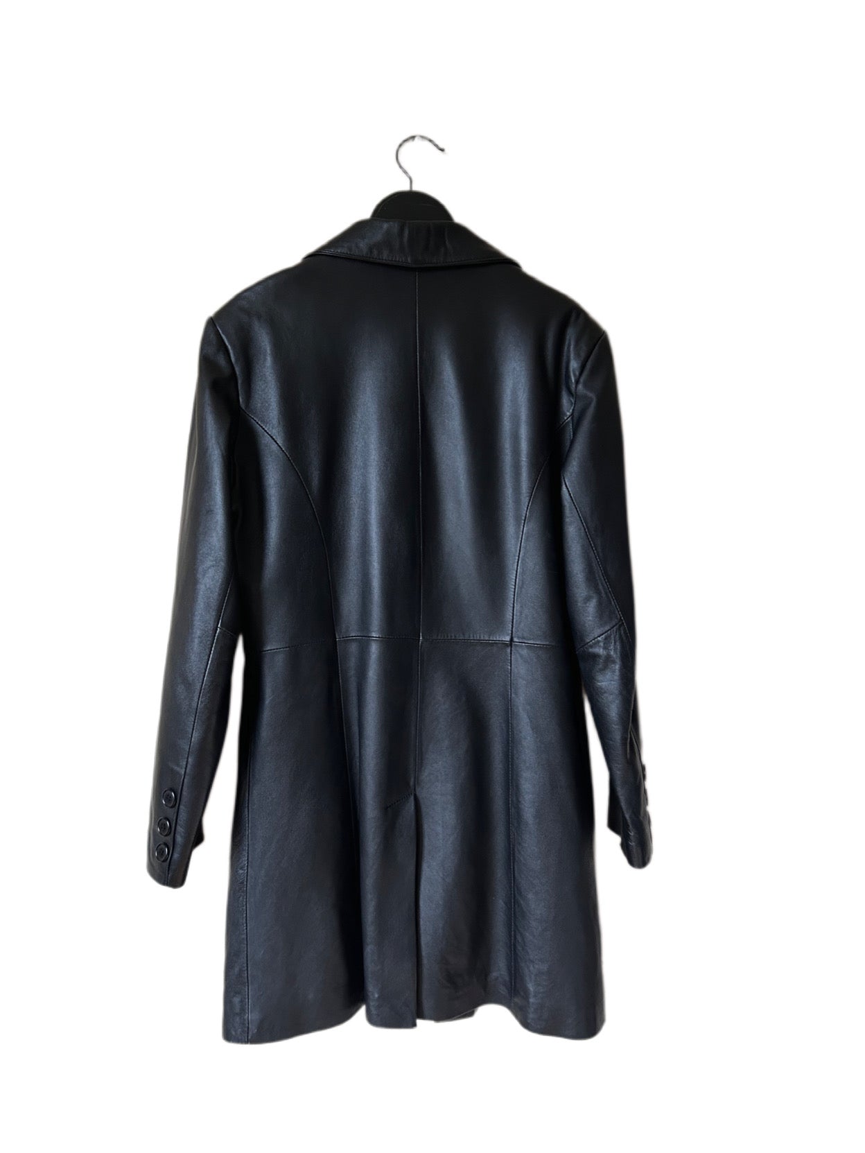 Vintage black leather coat