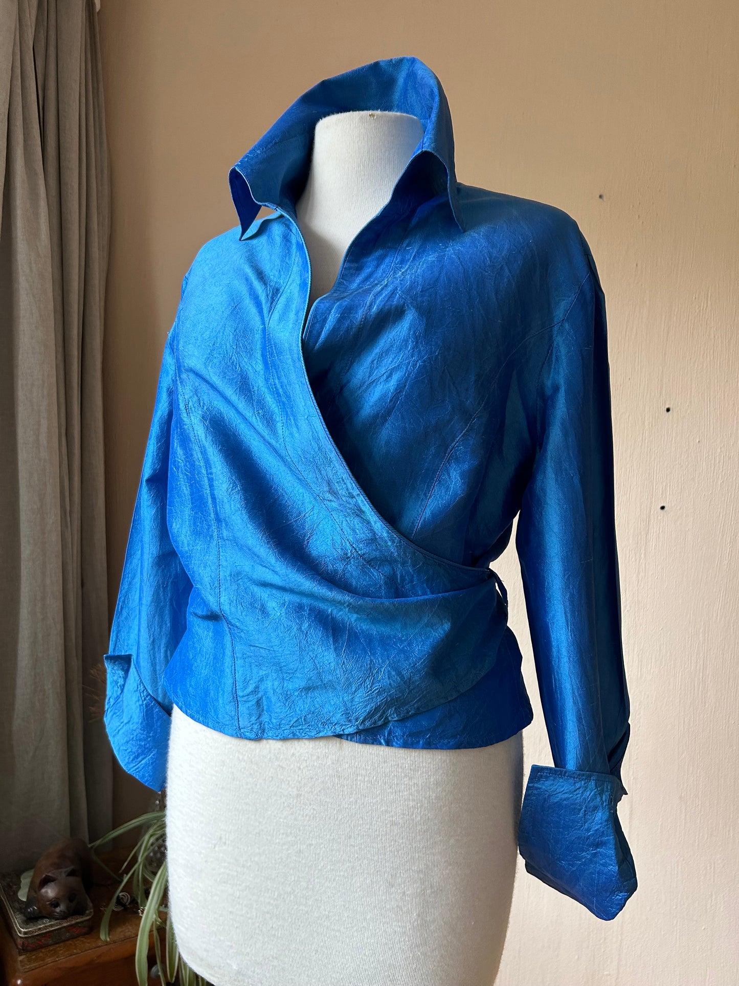 Wrap silk blouse