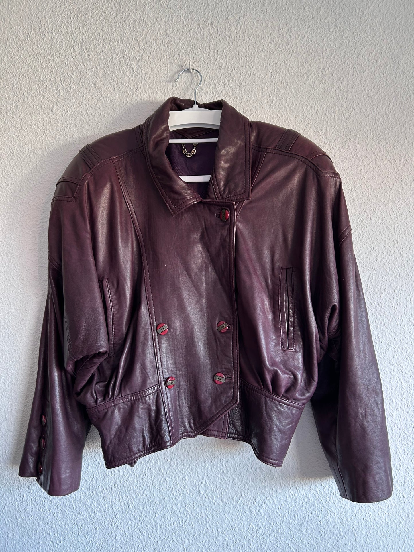 80s vintage lamb leather jacket