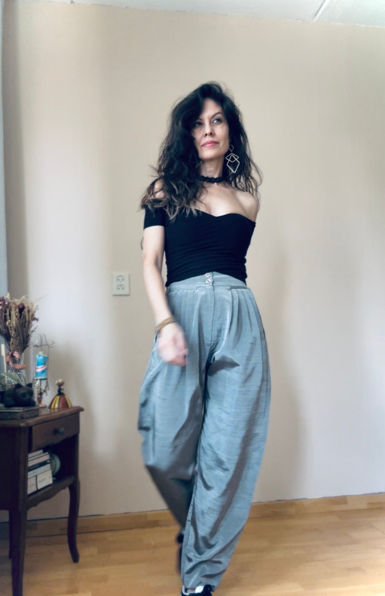 90s High waist pleated trousers