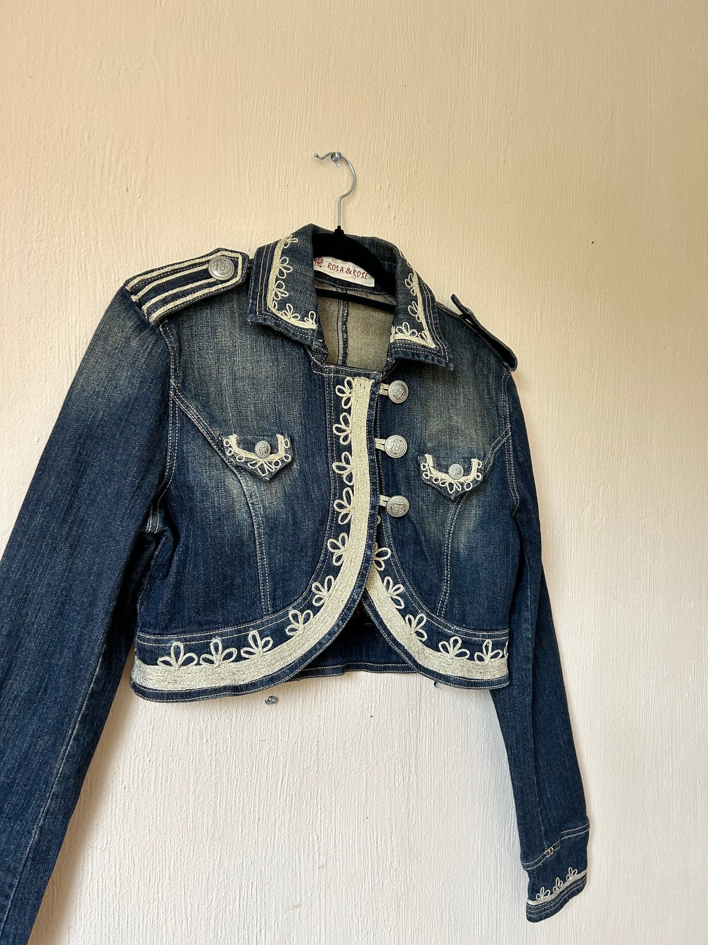 Embroidered denim bolero