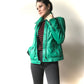 Green leather biker