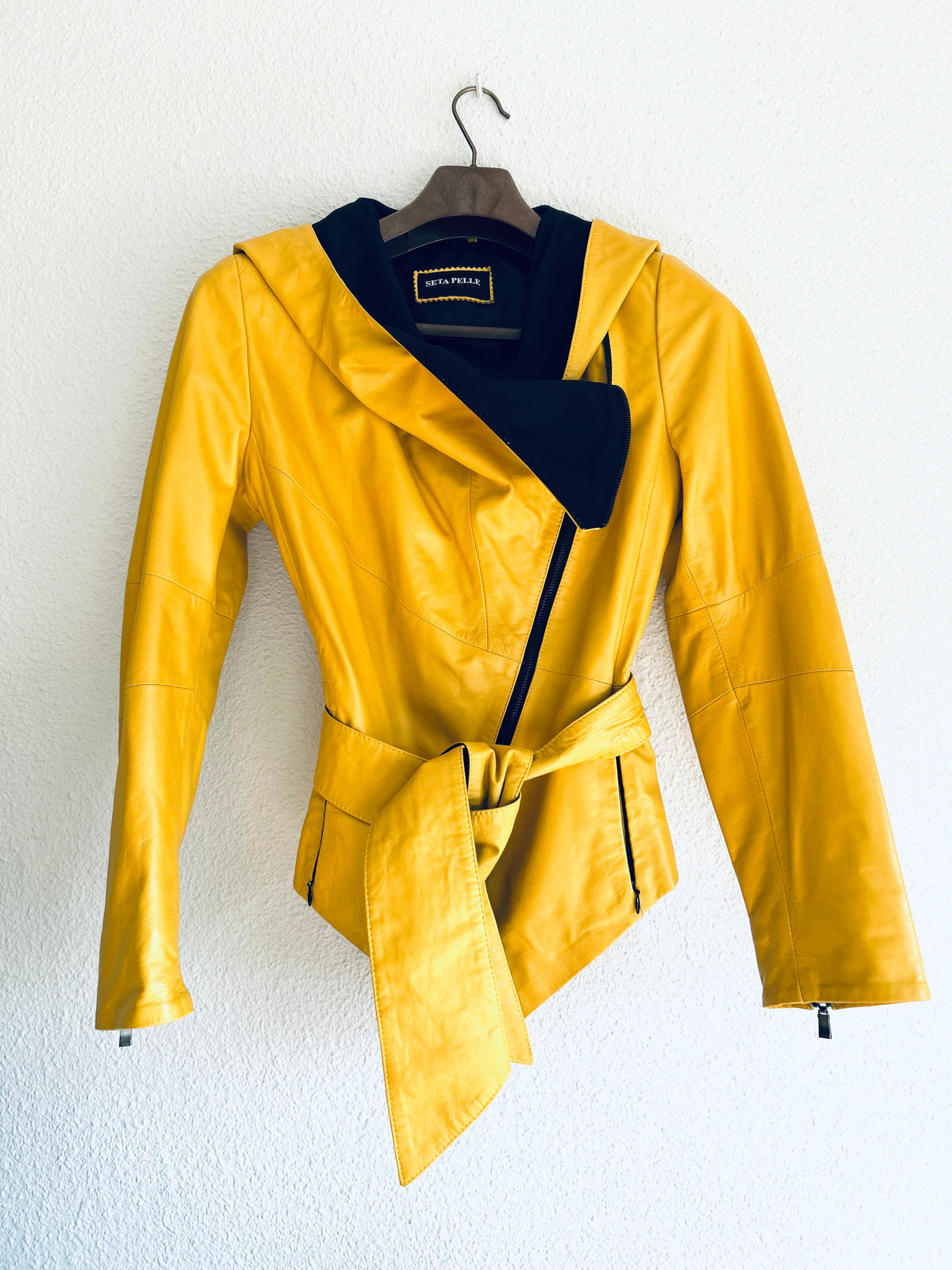 Rare design belted Leather jacket