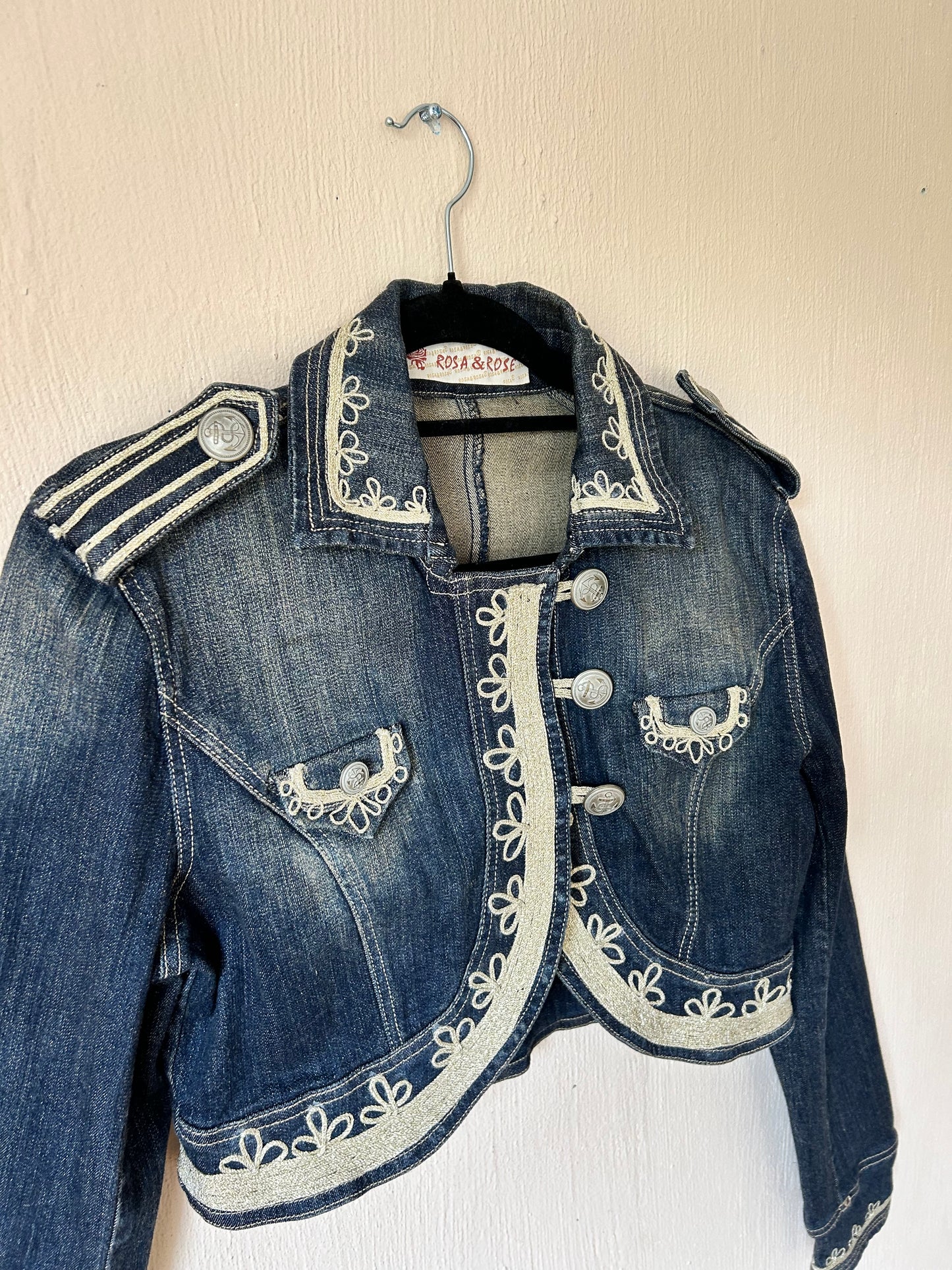 Embroidered denim bolero