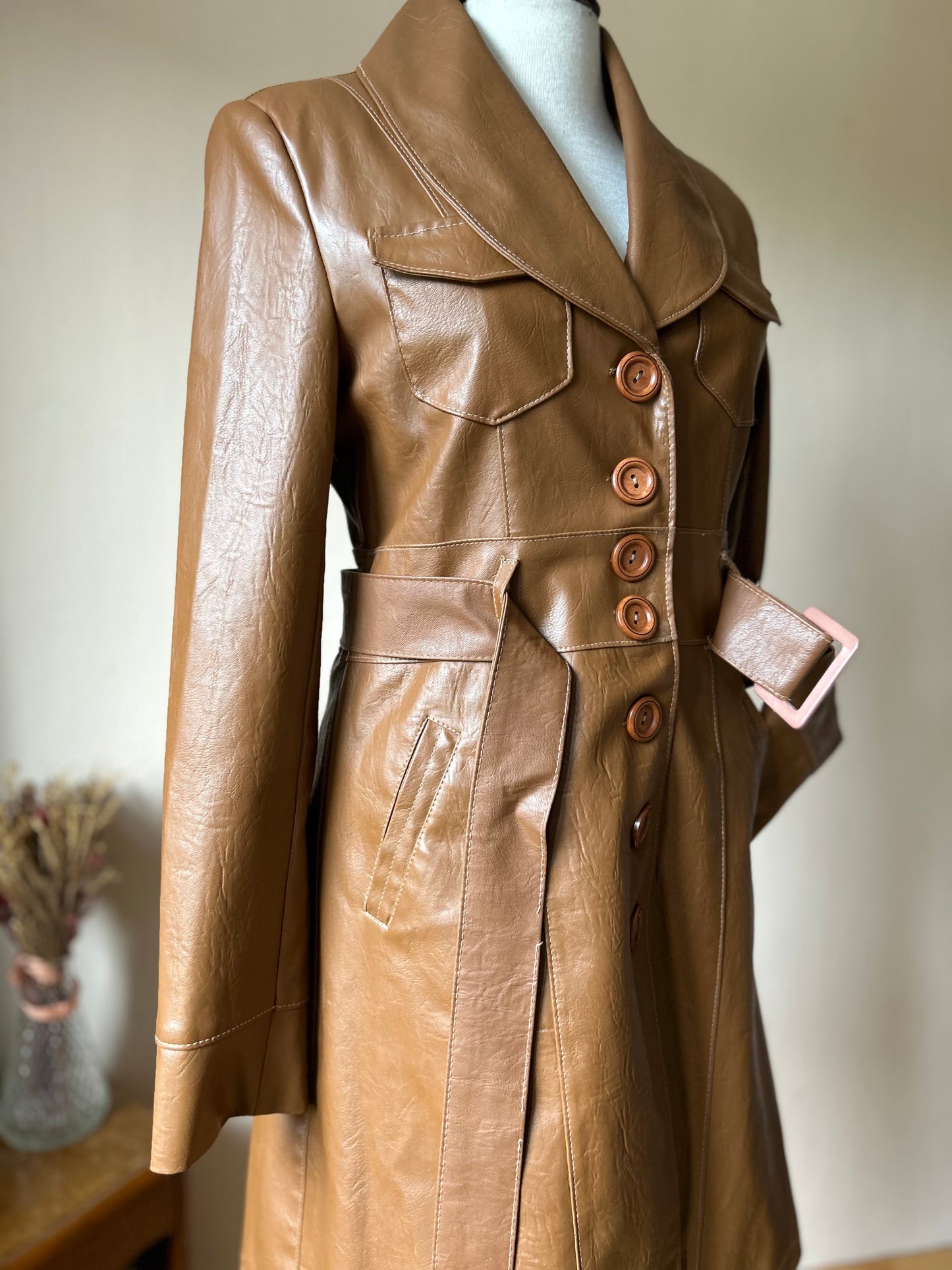 70s vintage belted trench coat