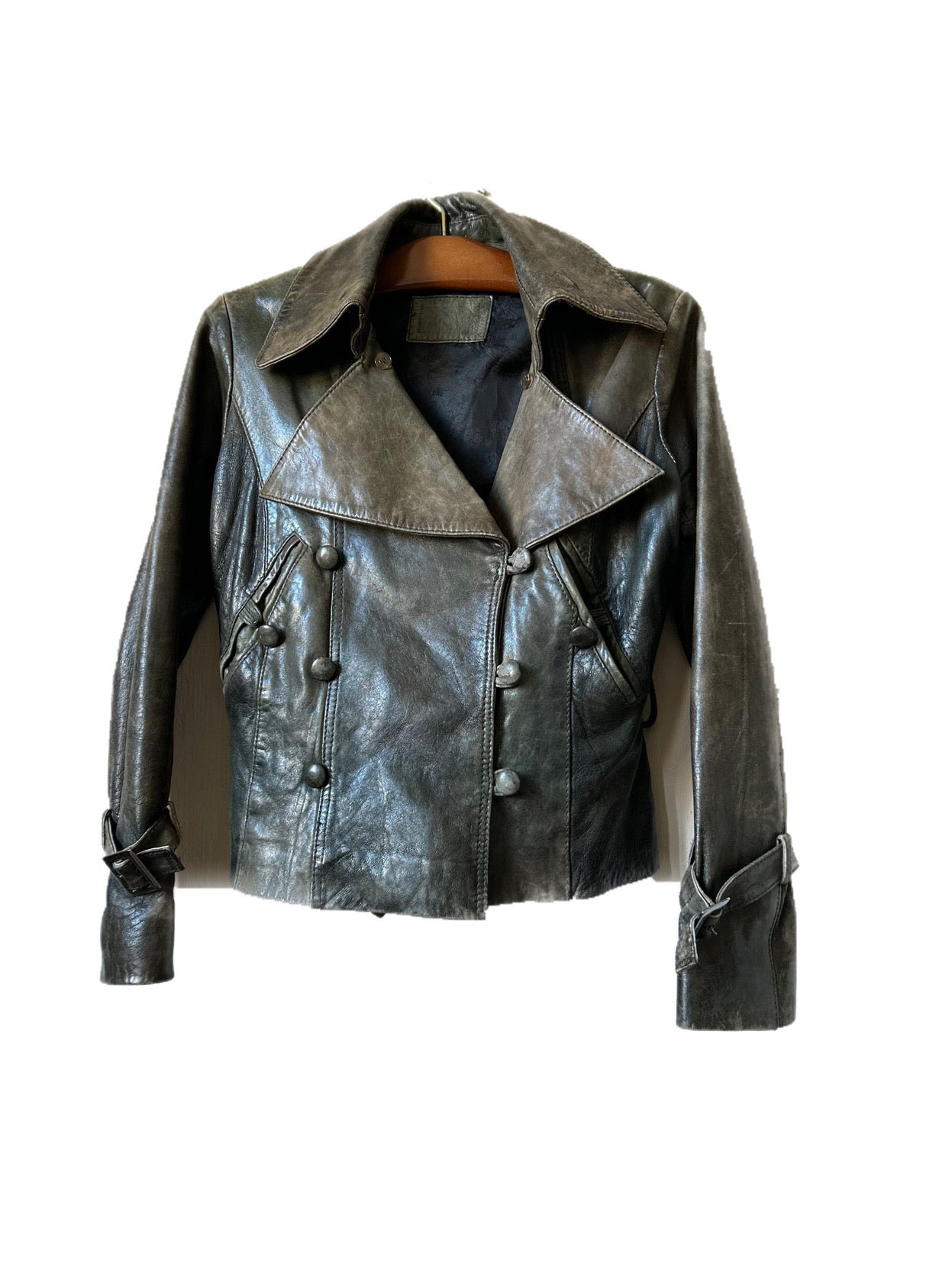 Vintage leather biker jack 42