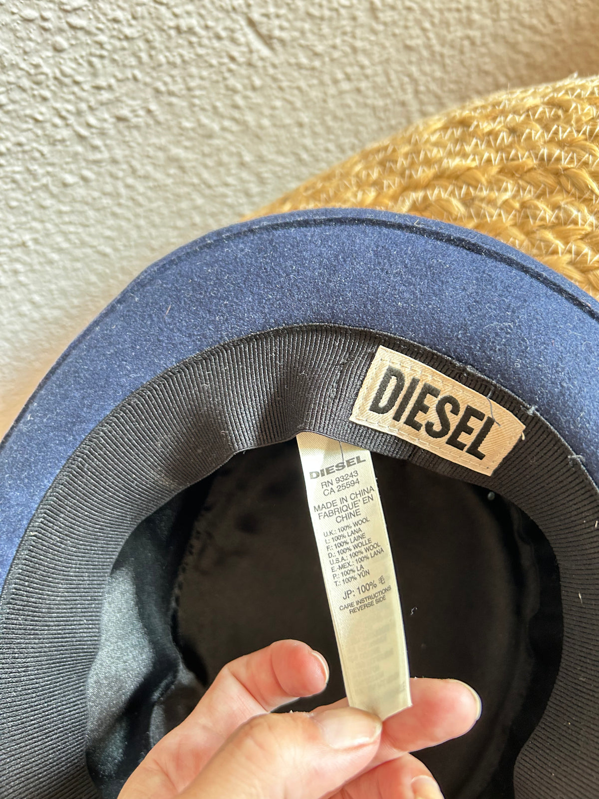 DIESEL Blue Wool Felt Pork Pie / Trilby Hat