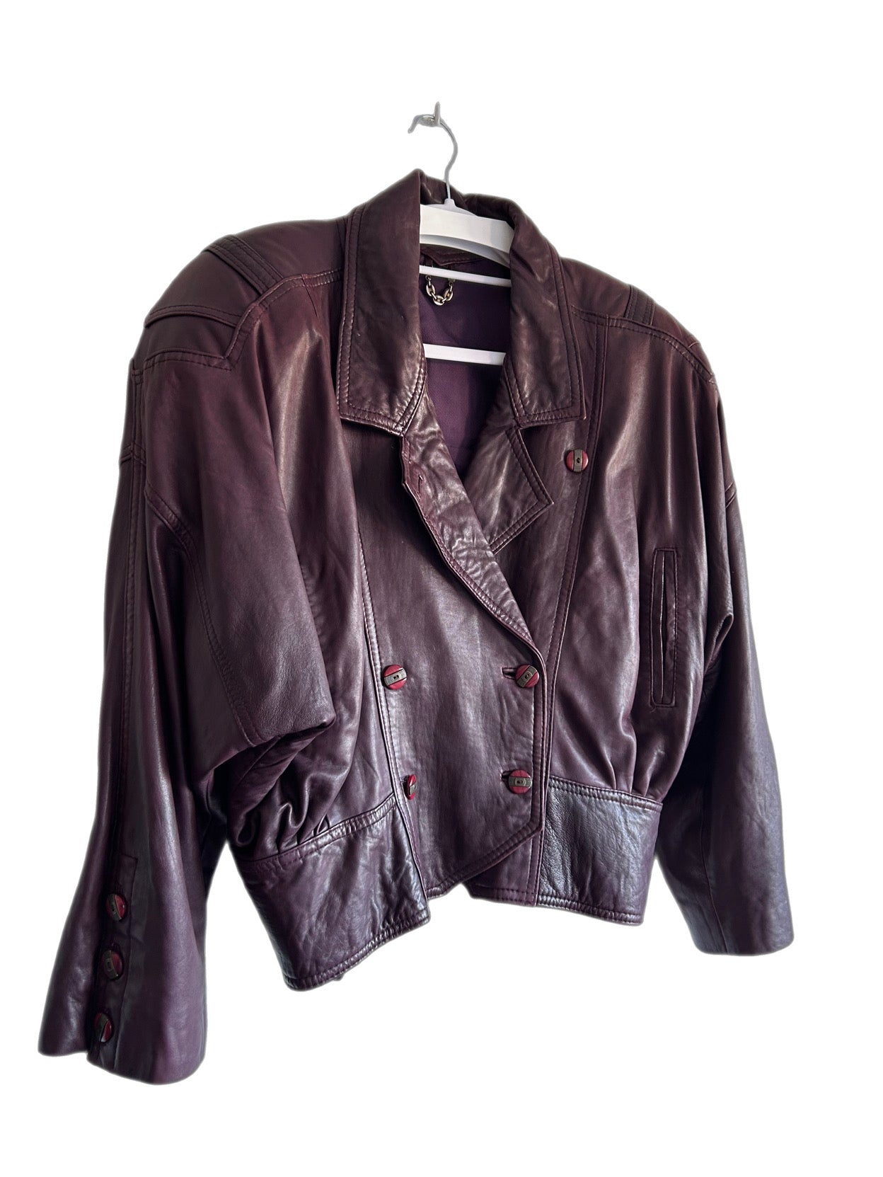 80s vintage lamb leather jacket
