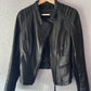 Black soft leather biker