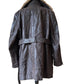 Vintage leather coat with padded lining XL