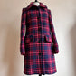 Checkered wool winter coat