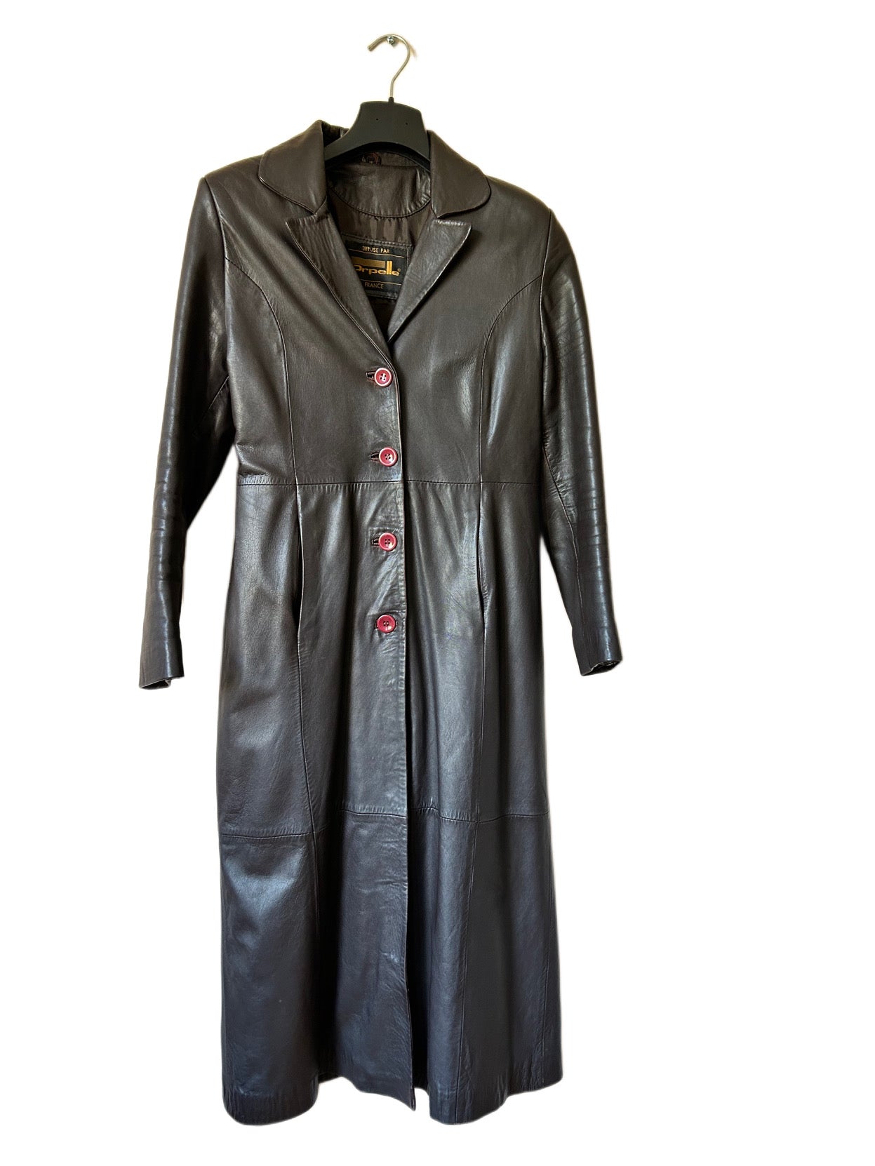 Vintage maxi leather coat