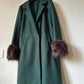 Vintage coat with faux fur cuffs (S)