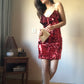 Red sequin christmas party dress