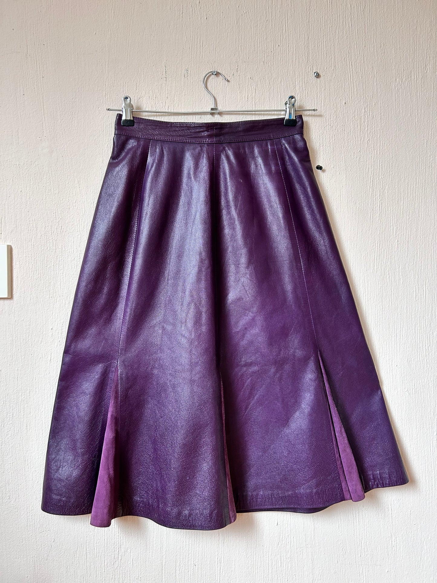 Purple leather vintage skirt