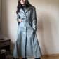 70s vintage belted leather trench