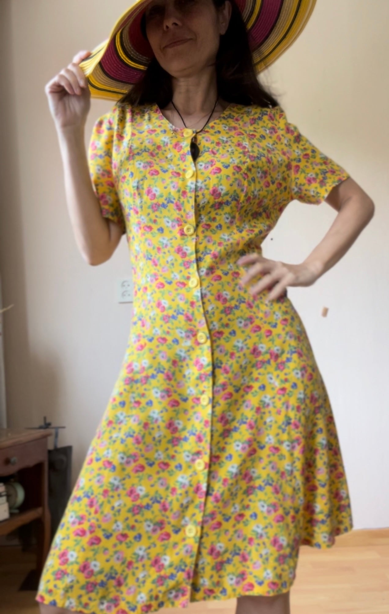 Vintage floral print dress