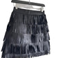 Caroll lamb leather fringe skirt
