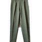 Pleated high waist plaid trousers