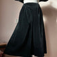 Black velvet midi skirt