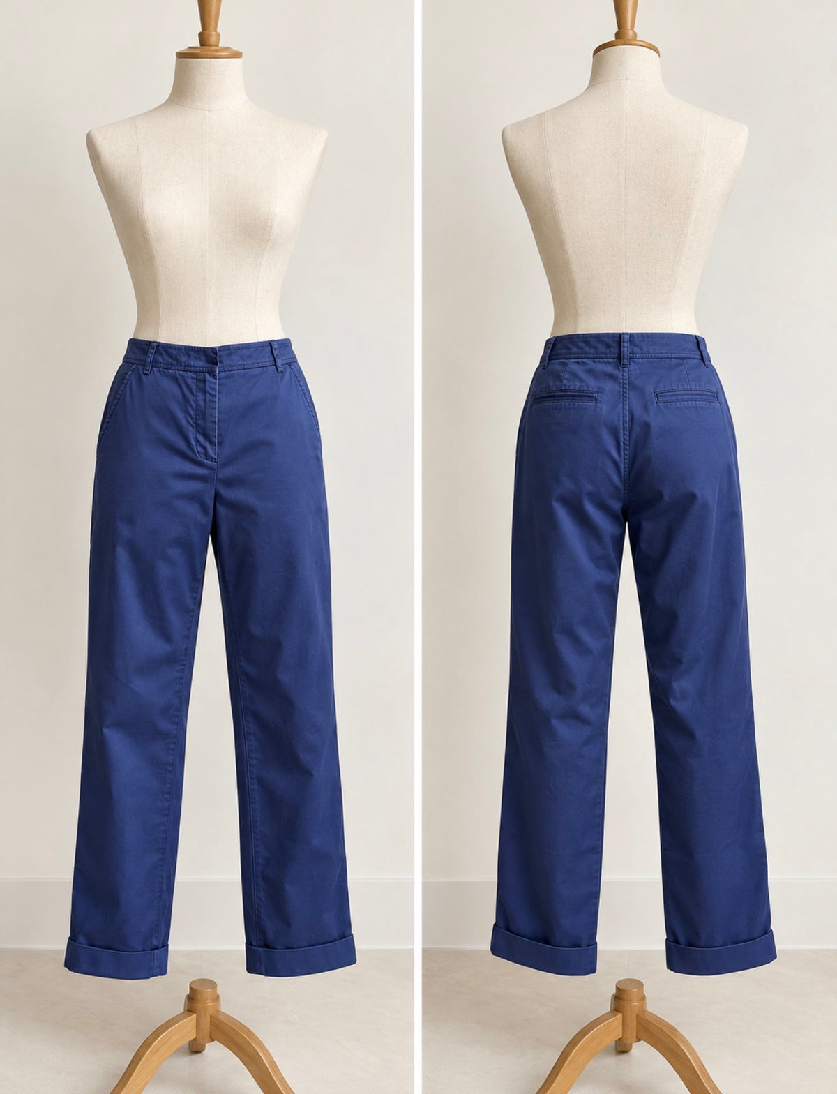 Carolina Herrera Cotton Chino Trousers – Navy Blue (M)