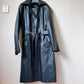 Leather trench-coat