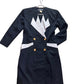 Vintage Mikael's Paris 80s Tuxedo Dress | Black & White Power Suit Dress (Size FR 1)