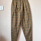 High waist plaid trousers