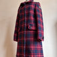 Checkered wool winter coat